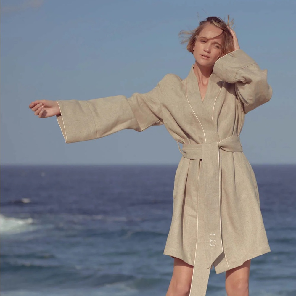 EAU CLUB The Collie Lounge Linen Coat